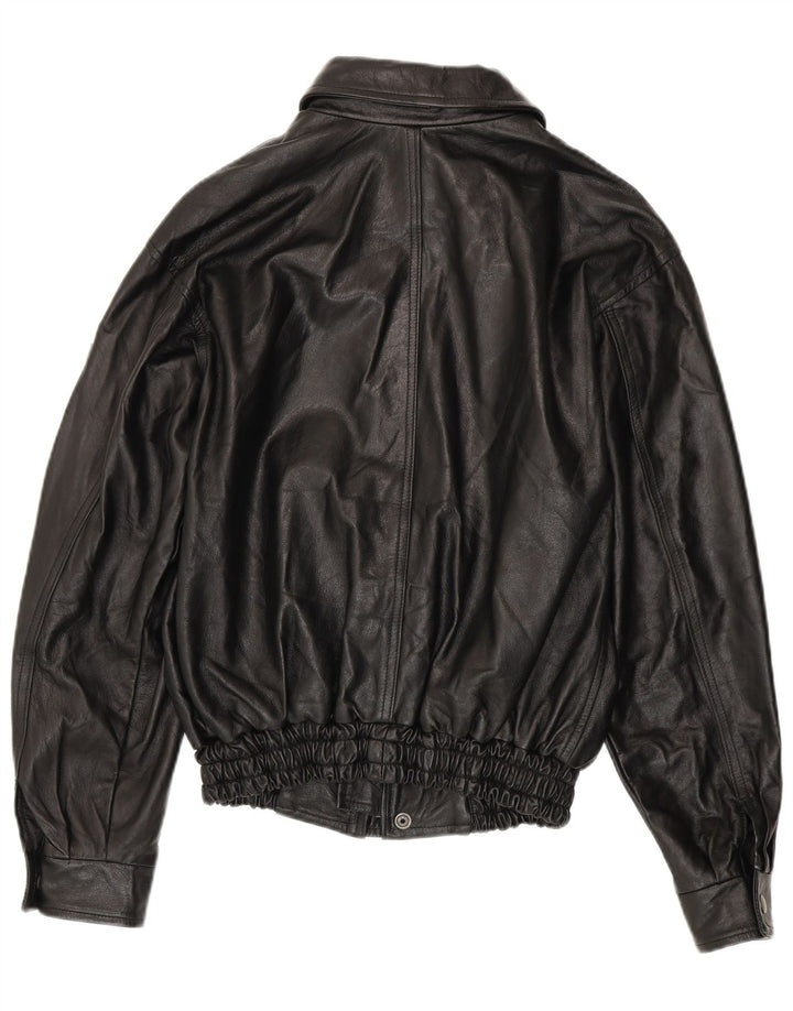 Мужская кожаная куртка VINTAGE UK 36 маленькая черная кожаная