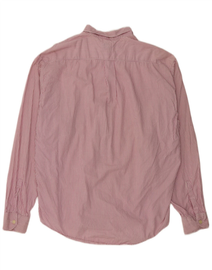 POP 84 Мужская рубашка XL из хлопка в тонкую полоску фиолетового цвета