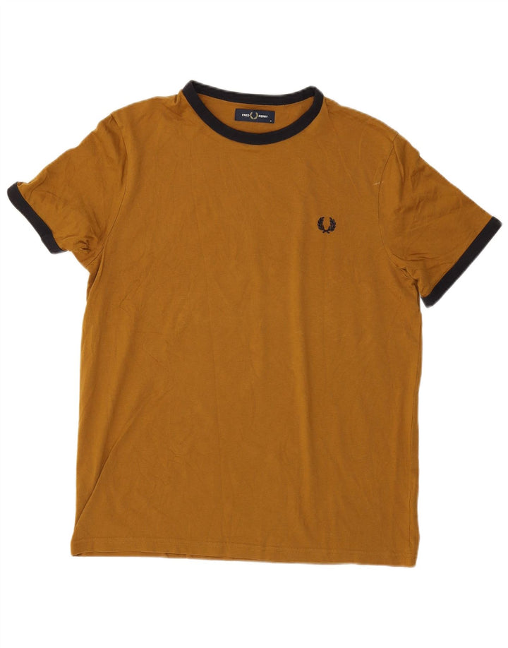 Мужская футболка Fred Perry Top среднего коричневого цвета из хлопка