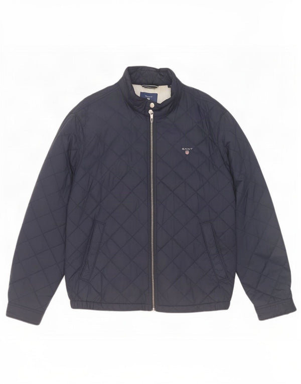 Мужская стеганая куртка Gant UK 42 XL темно-синяя из полиамида