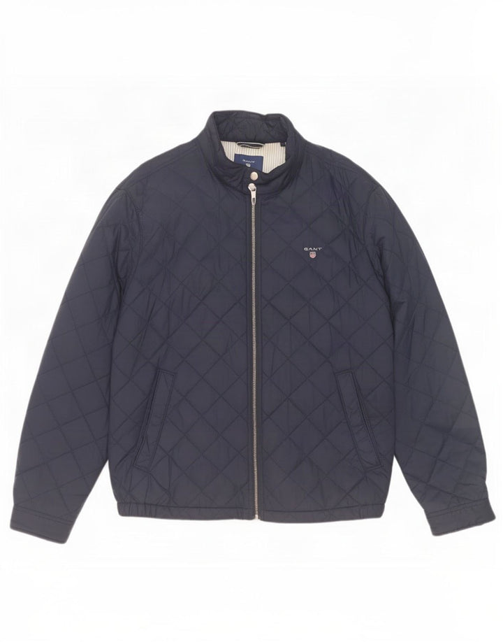 Мужская стеганая куртка Gant UK 42 XL темно-синяя из полиамида
