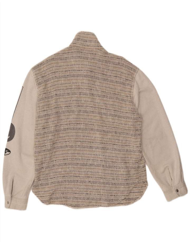 Мужская куртка-бомбер VINTAGE с графическим рисунком UK 44 2XL, бежевая полосатая шерсть