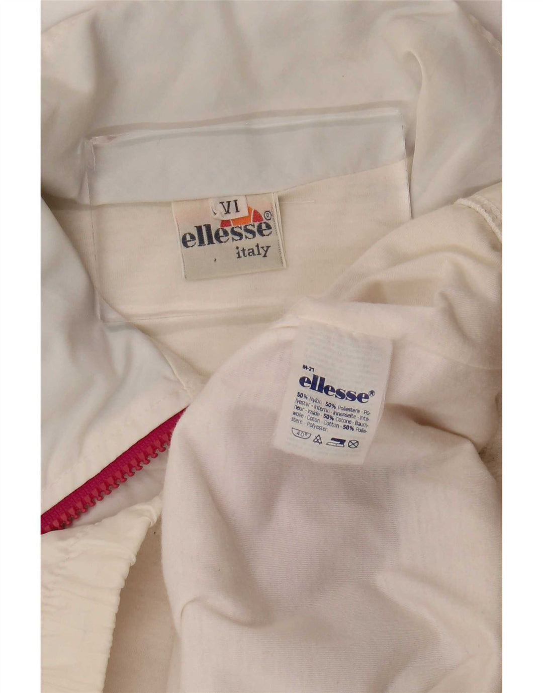Женский спортивный костюм Ellesse UK 14, средний белый нейлон с цветными блоками