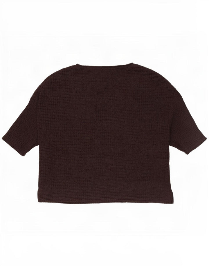 Женская блузка Marks & Spencer UK 22 3XL Коричневый полиэстер