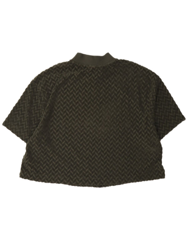 Nike Womens Graphic T-Shirt Top UK 18 XL Green Herringbone Cotton