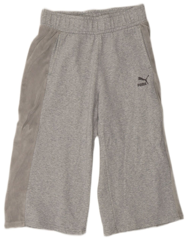 Женские спортивные брюки-капри Puma UK 12, средний серый хлопок с цветными блоками