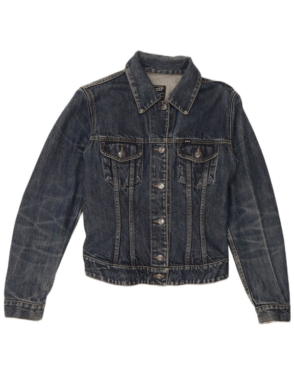 Женская укороченная джинсовая куртка Gas Street Mood UK 10, маленькая синяя хлопковая ткань