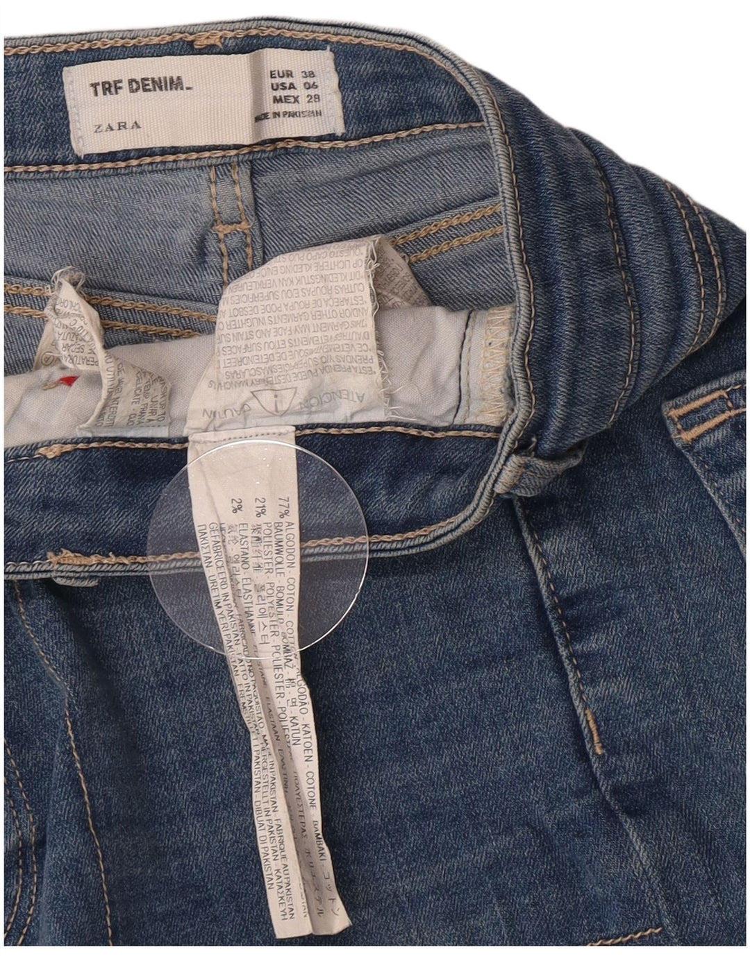 Женские джинсовые шорты Zara EU 38, маленькие W28, синие, хлопок