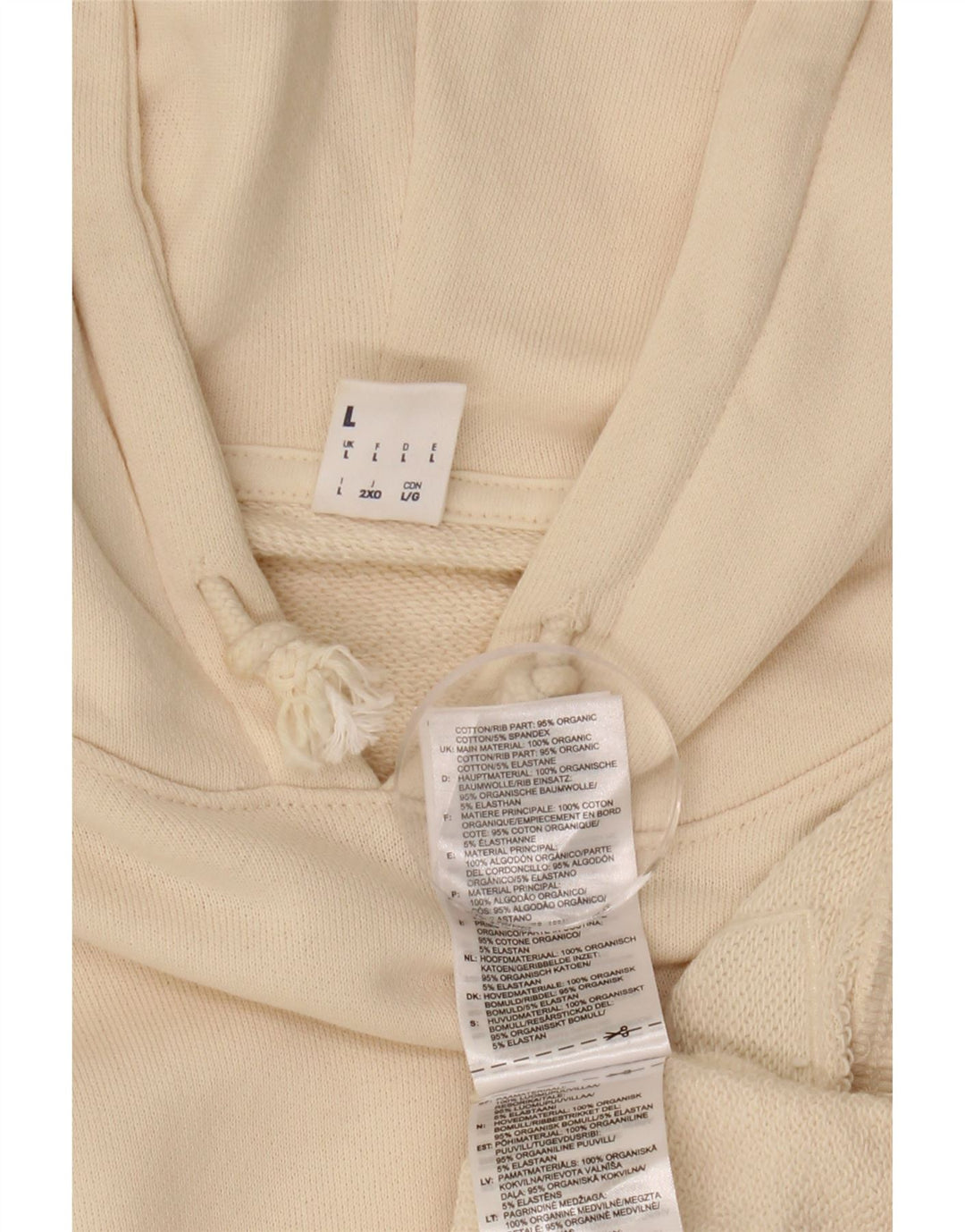 Женский джемпер с капюшоном оверсайз REEBOK UK 16, большой белый хлопок