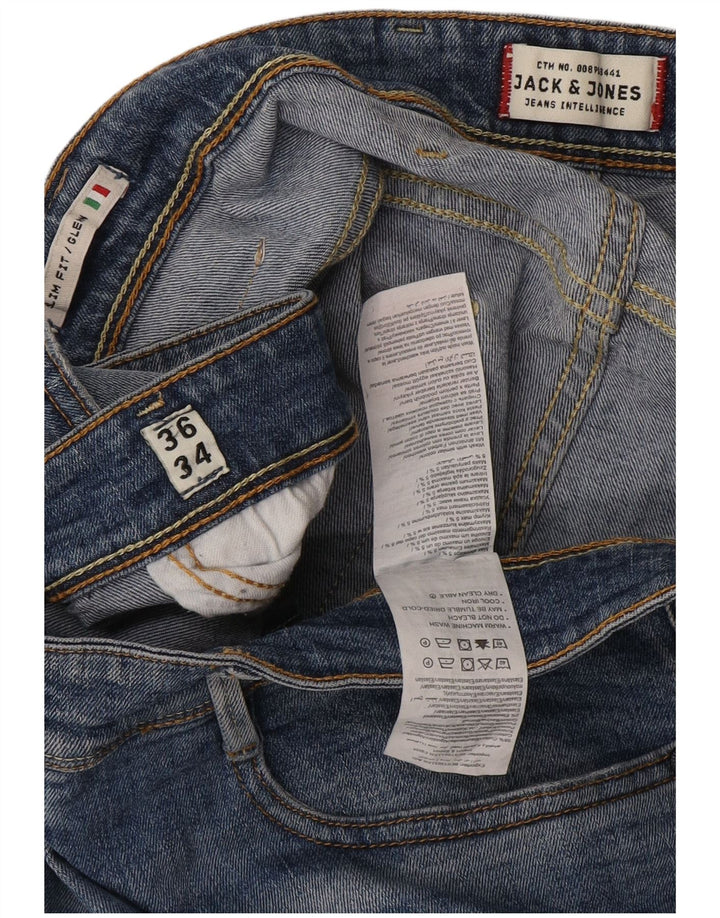 Мужские джинсы GLENN Slim W36 L34 Jack & Jones, синий хлопок