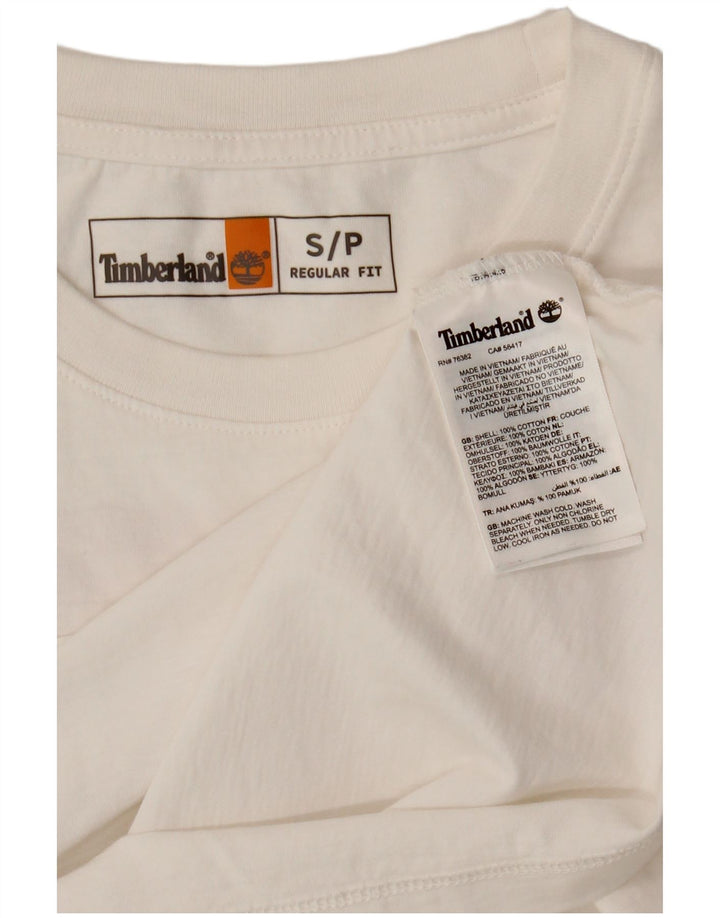 Мужская футболка Timberland стандартного кроя с рисунком, маленький белый хлопковый топ