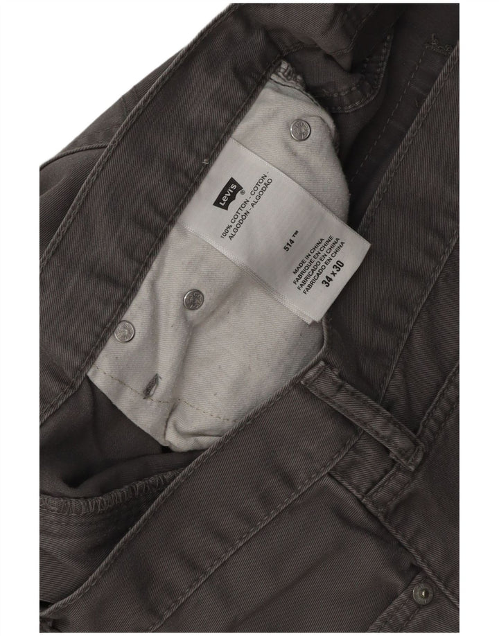 Мужские прямые джинсы Levi's 514 W34 L30 серые, хлопок