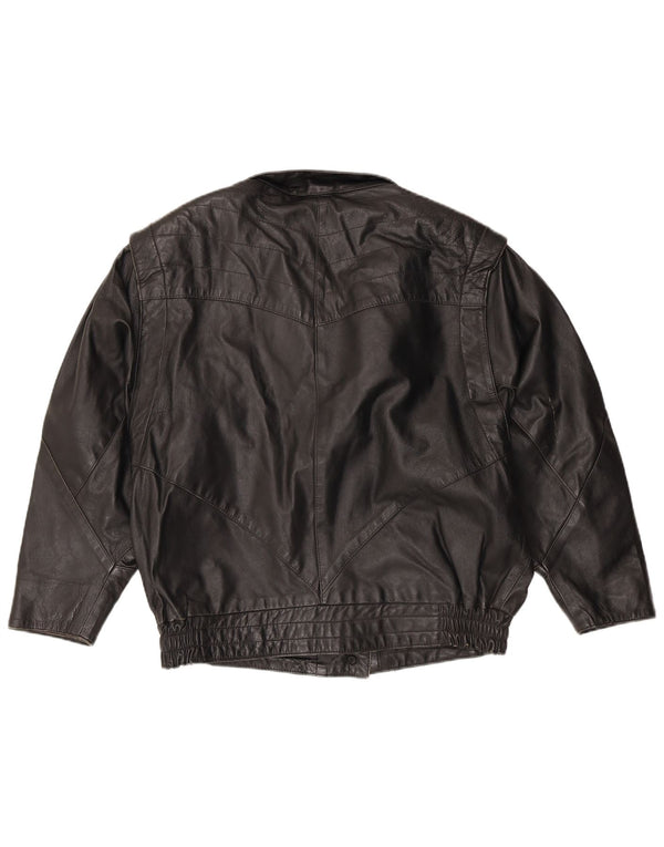 ВИНТАЖНАЯ Женская кожаная куртка EU 38 средний черный