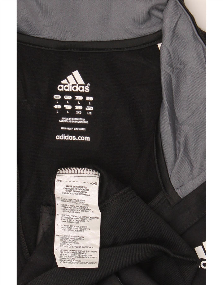 Мужская спортивная куртка Adidas, большая черная полиэстер с цветными блоками