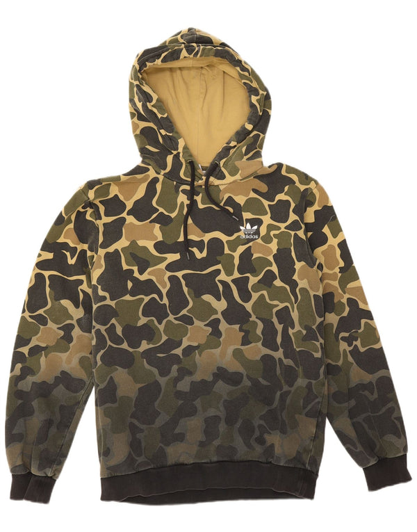 Adidas Mens Hoodie Jumper Small Khaki Camouflage Cotton