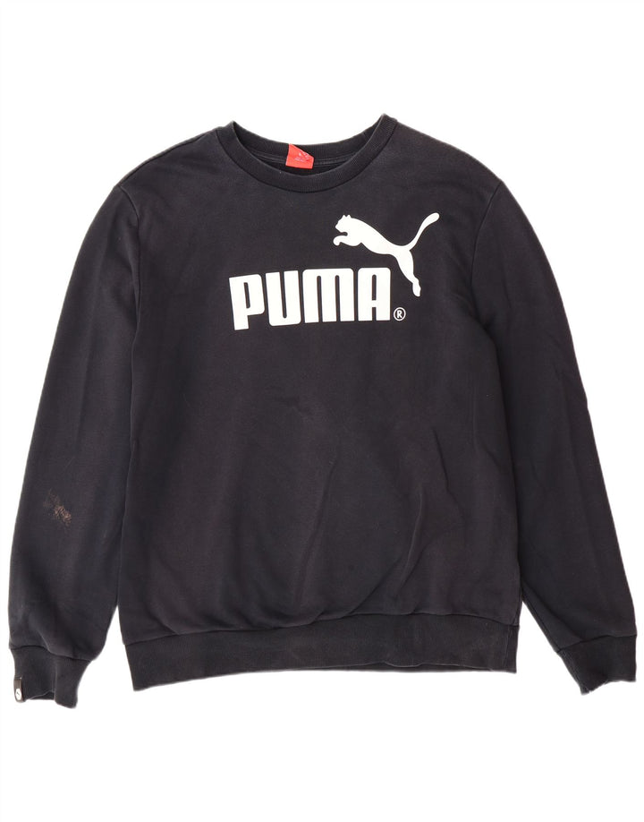 PUMA Mens Graphic Sweatshirt Jumper XL Black Cotton
