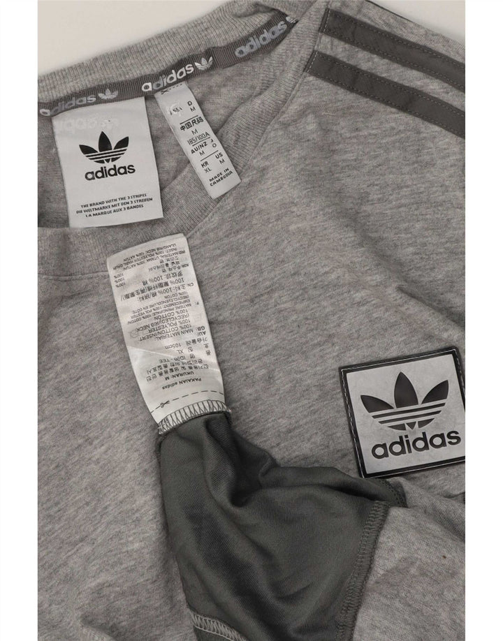 Мужская футболка Adidas Top среднего серого цвета из хлопка
