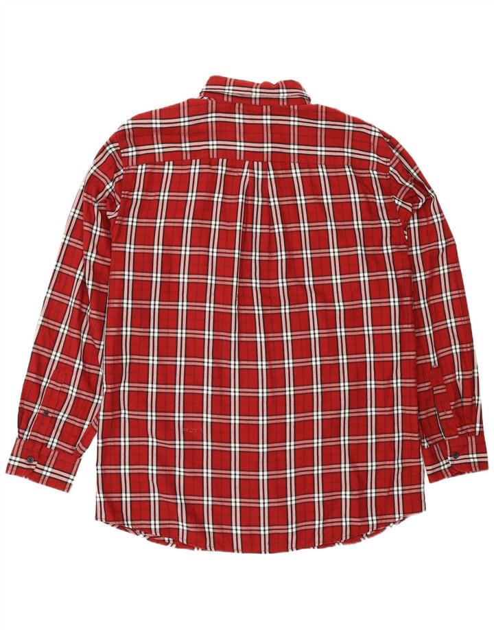 Мужская фланелевая рубашка Chaps XL, хлопковая красная клетка