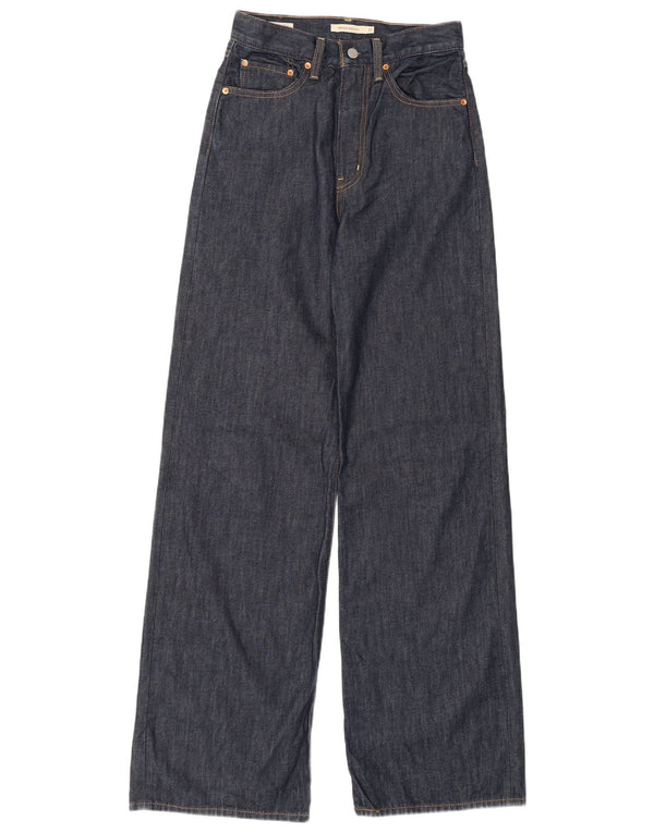 Женские широкие джинсы LEVI'S Ribcage с высокой талией W27 L34 Темно-синий хлопок