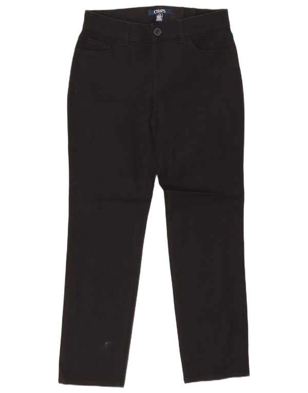 Женские прямые повседневные брюки Chaps, размер США 4, маленький размер W27 L27, черный хлопок