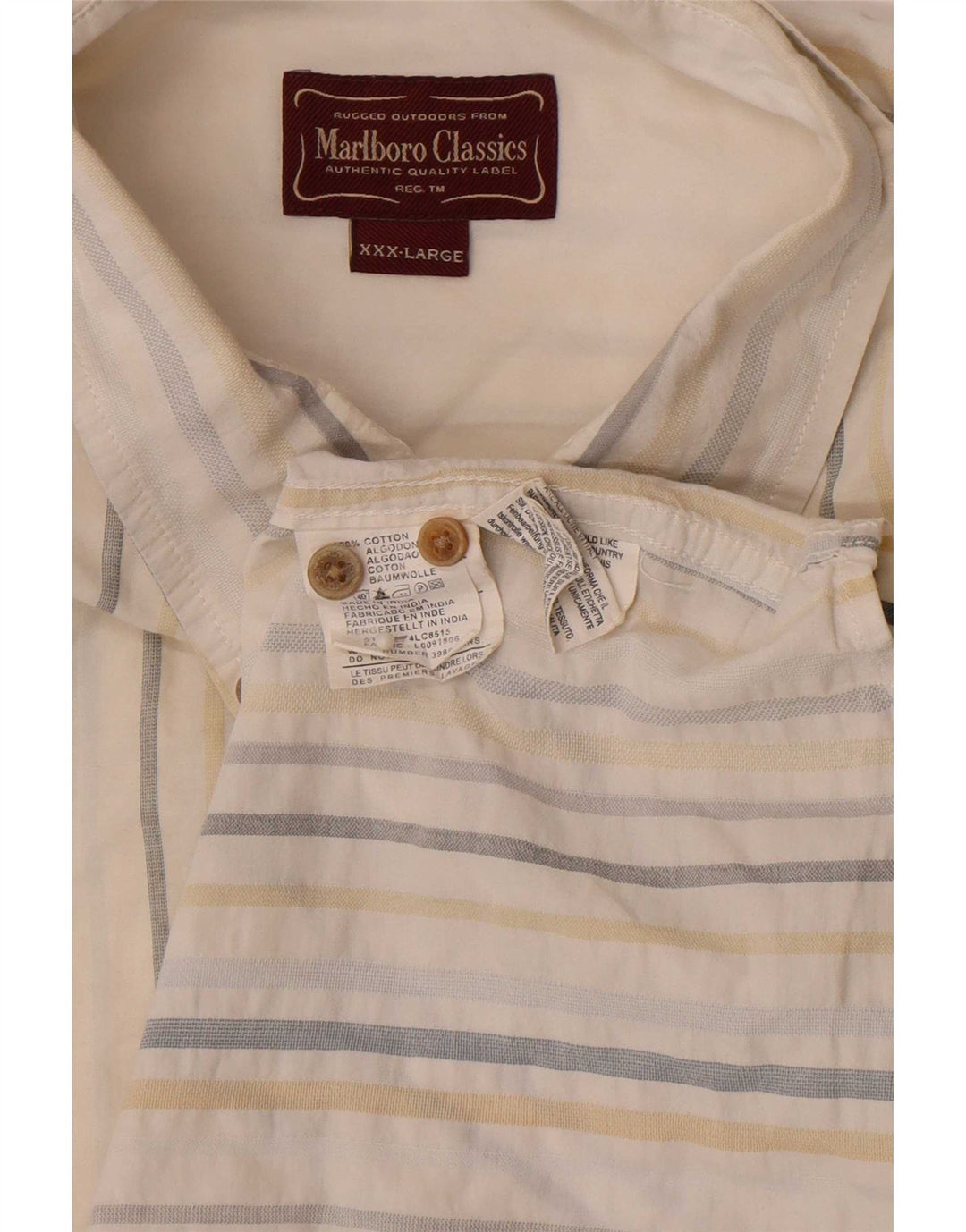 Мужская рубашка Marlboro Classics 3XL, хлопок в белую полоску