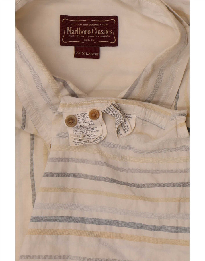 Мужская рубашка Marlboro Classics 3XL, хлопок в белую полоску