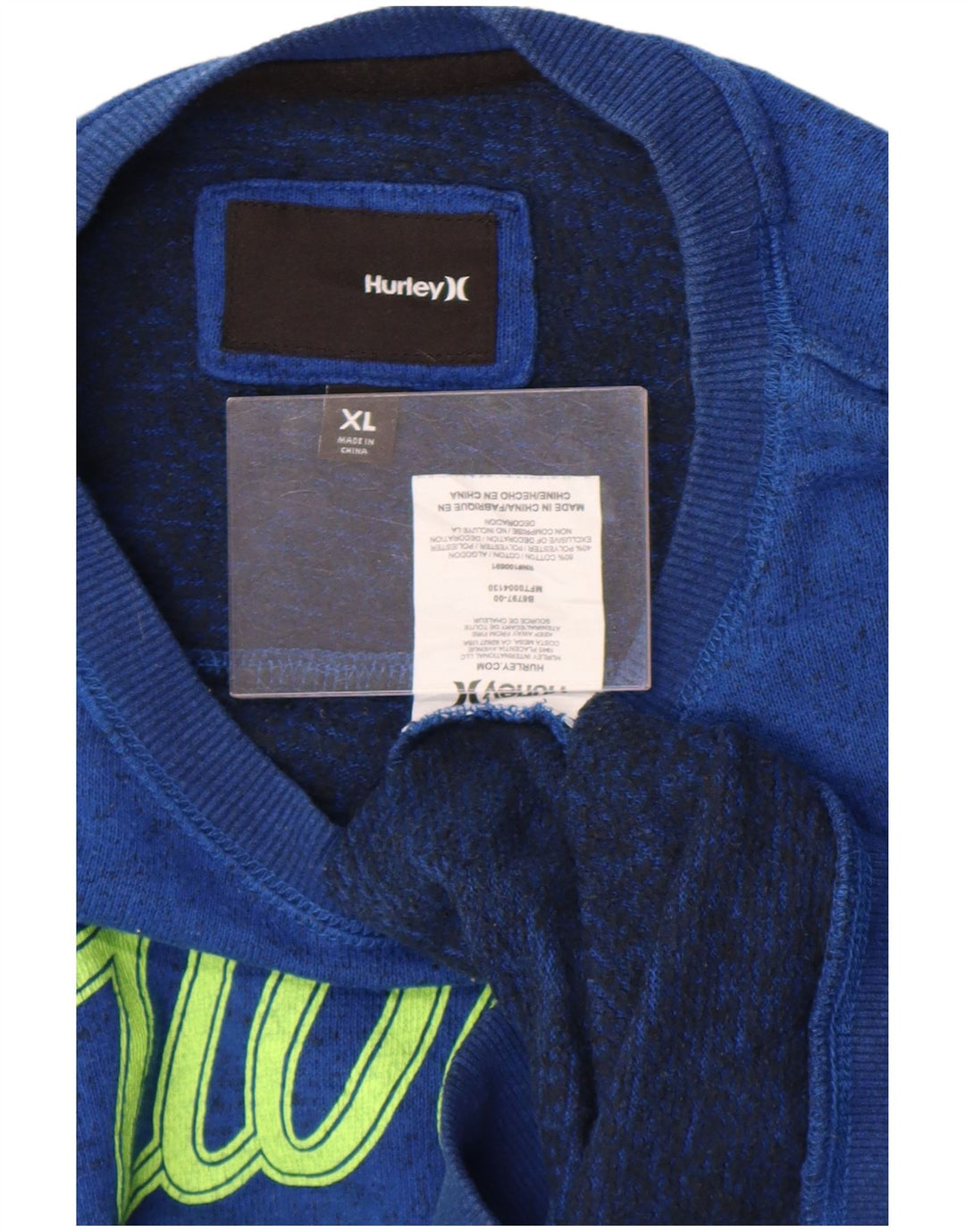Мужской свитшот с рисунком Hurley, XL, синий в крапинку, хлопок