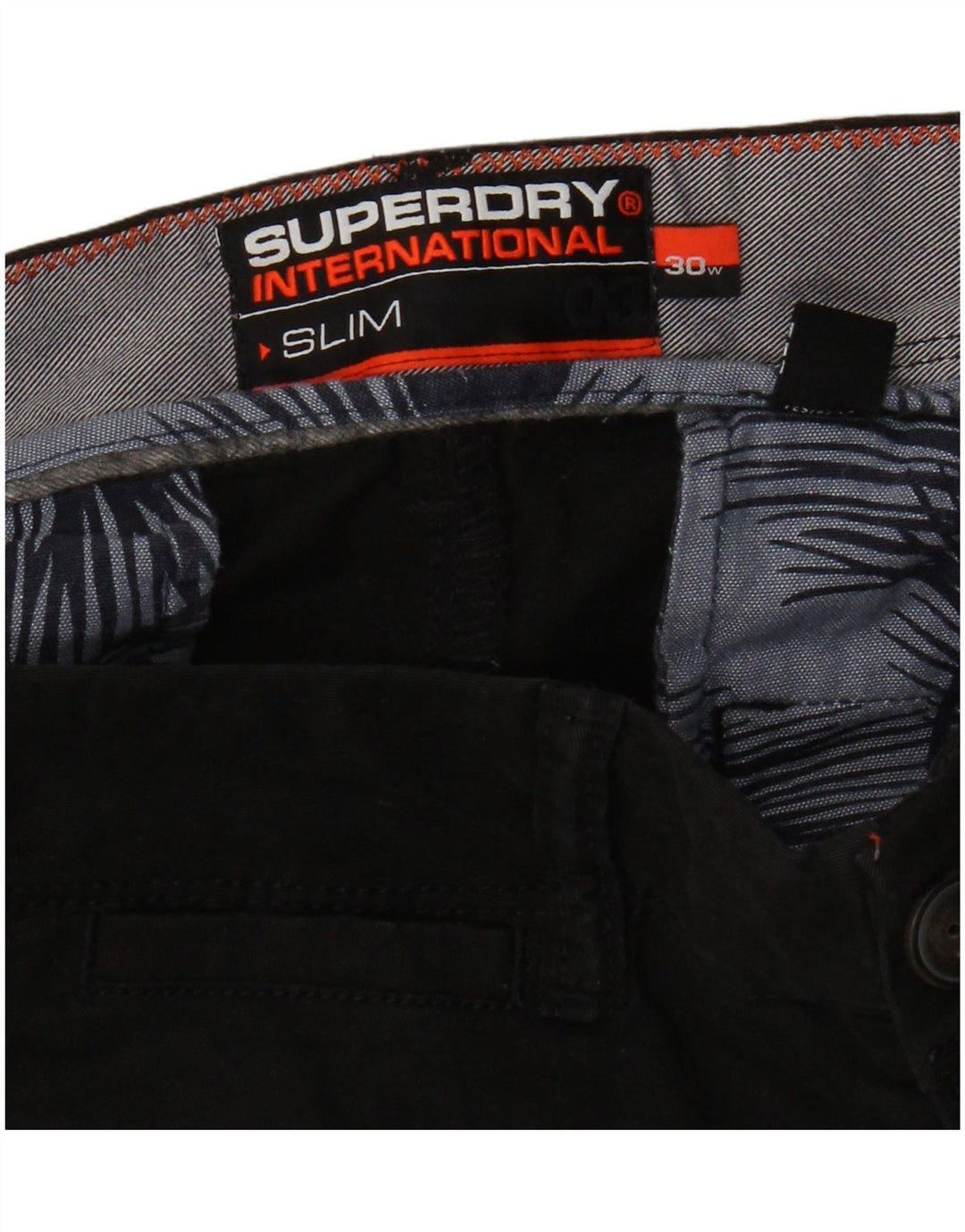 Мужские узкие шорты чинос Superdry W30, средние черные хлопковые