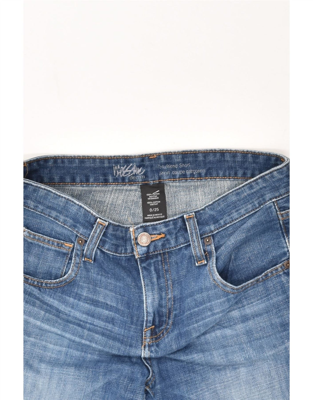 MOSSIMO Womens Boyfriend Denim Shorts US 0 XS W25 Blue Cotton | Vintage Mossimo | Thrift | Second-Hand Mossimo | Used Clothing | Messina Hembry 