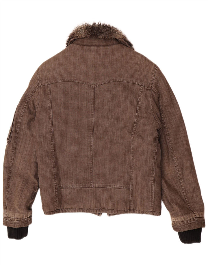 Мужская ветровка-бомбер Imperial из овчины UK 38, хлопковый средний коричневый цвет