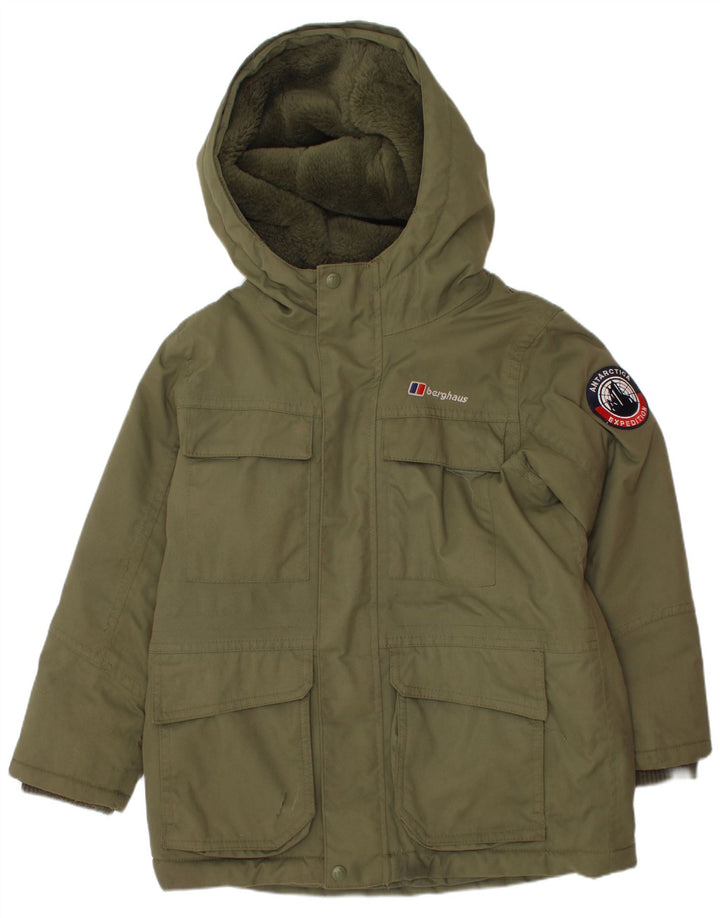 Berghaus Куртка-парка с капюшоном для мальчиков 5–6 лет, цвет хаки, полиэстер