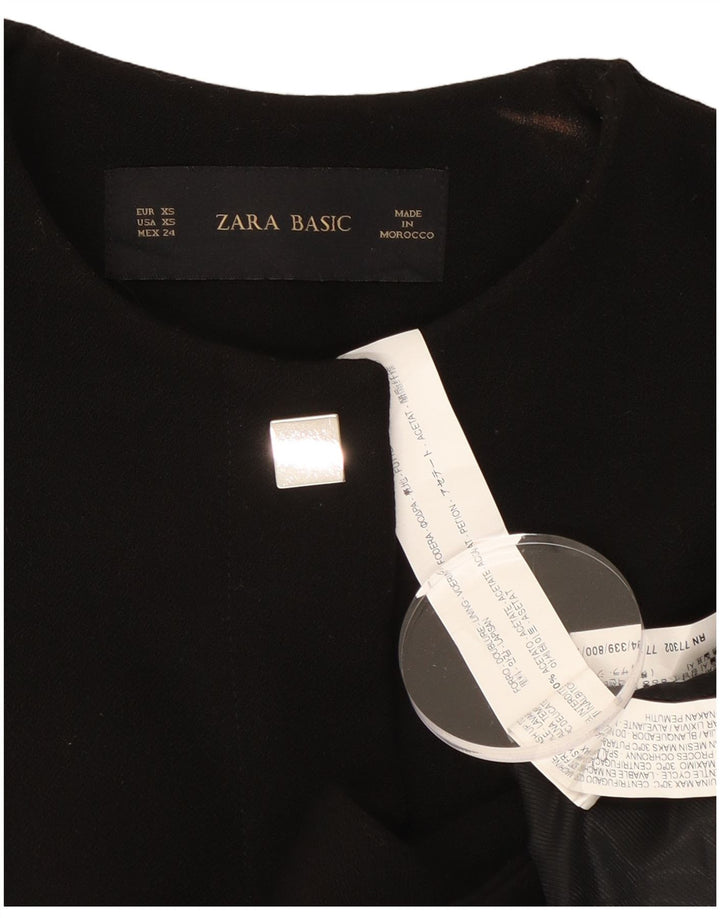 Женский укороченный пиджак на 1 пуговице Zara UK 6 XS, черный ацетат