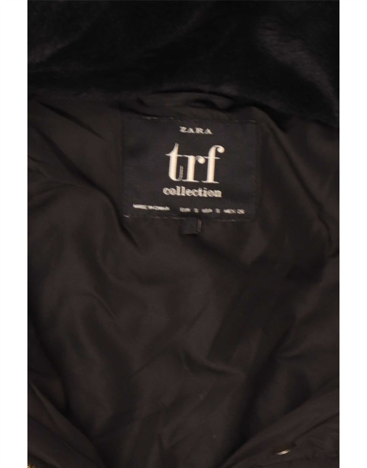 Женская стеганая куртка Zara Trafaluc UK 10, маленький черный полиэстер