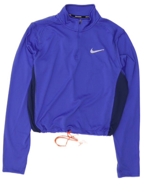 Женский укороченный свитшот Nike Dri Fit UK 18 XL, синий с цветными блоками