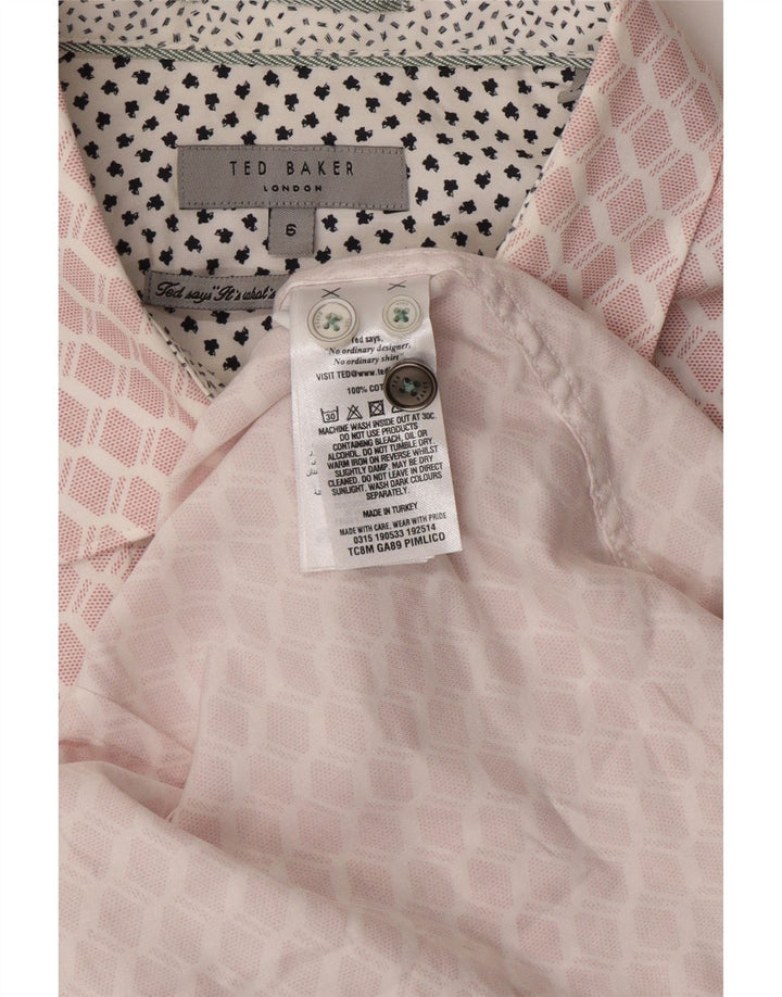 Мужская рубашка TED BAKER, размер 6, 2XL, розовый хлопок с геометрическим рисунком