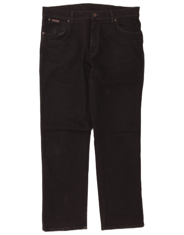 Мужские прямые джинсы WRANGLER Texas Stretch W38 L32, черный хлопок