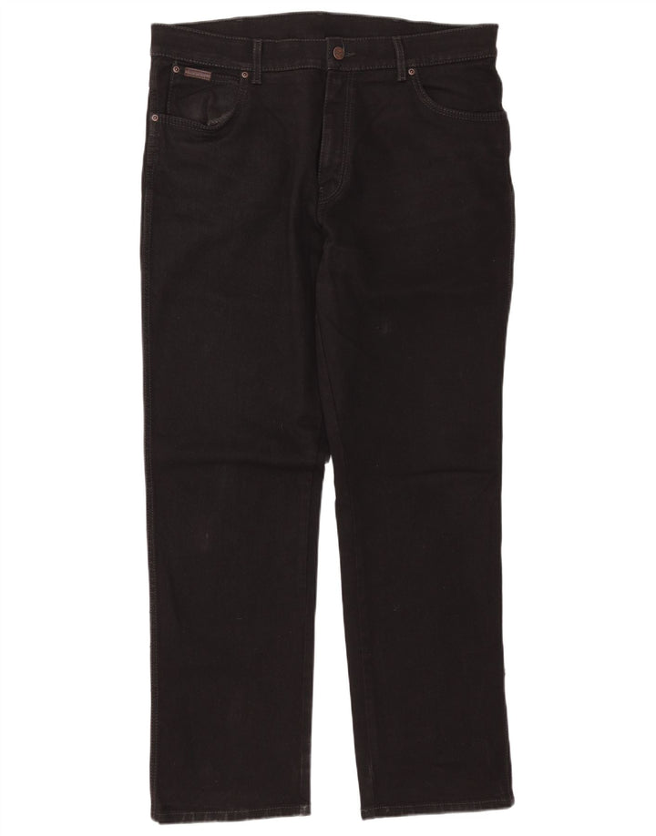 Мужские прямые джинсы WRANGLER Texas Stretch W38 L32, черный хлопок