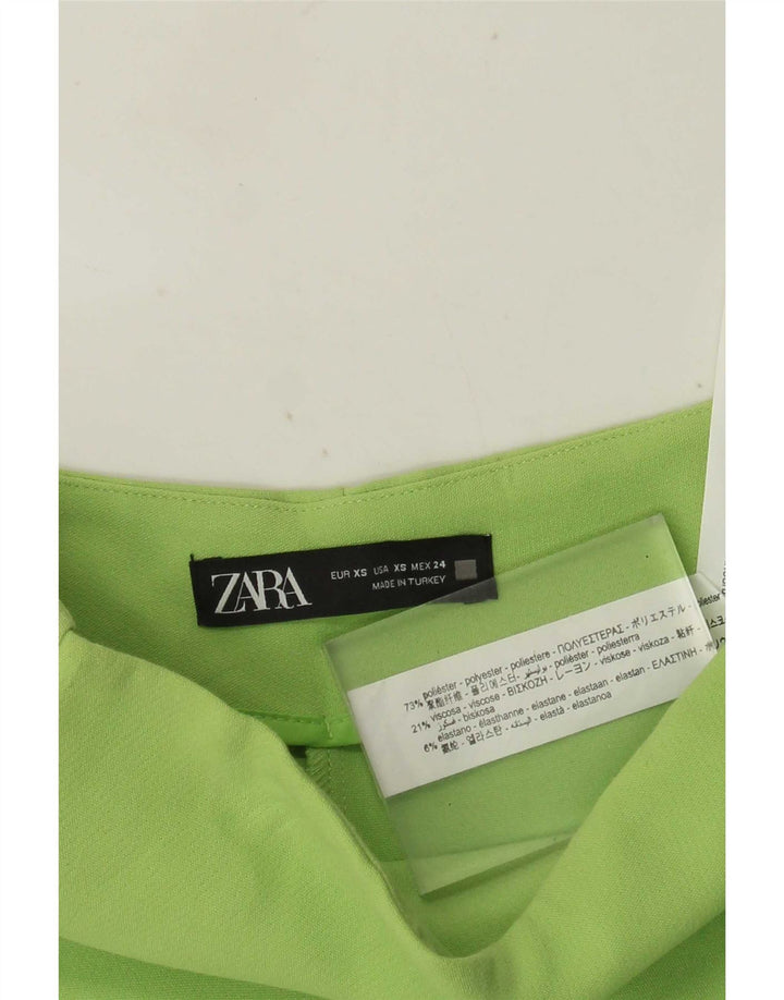 Женские шорты Zara UK 4 XS, зеленый полиэстер