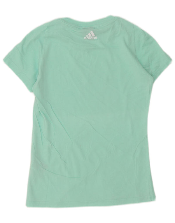 Adidas Женская футболка с рисунком Top UK 4/6 XS Бирюзовый хлопок