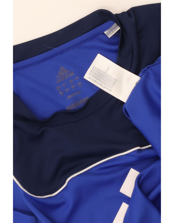 Adidas Мужская футболка с рисунком Верх среднего синего цвета из полиэстера с цветными блоками