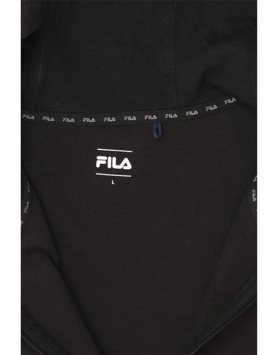 Мужской свитер с капюшоном на молнии Fila, большой черный, цветных блоков