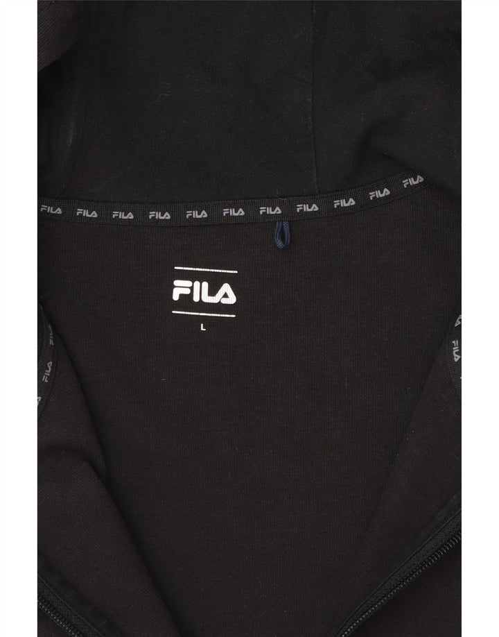 Мужской свитер с капюшоном на молнии Fila, большой черный, цветных блоков