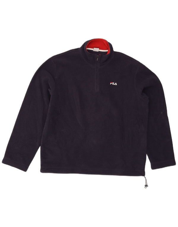 Мужской флисовый джемпер Fila с воротником на молнии XL, темно-синий, полиэстер