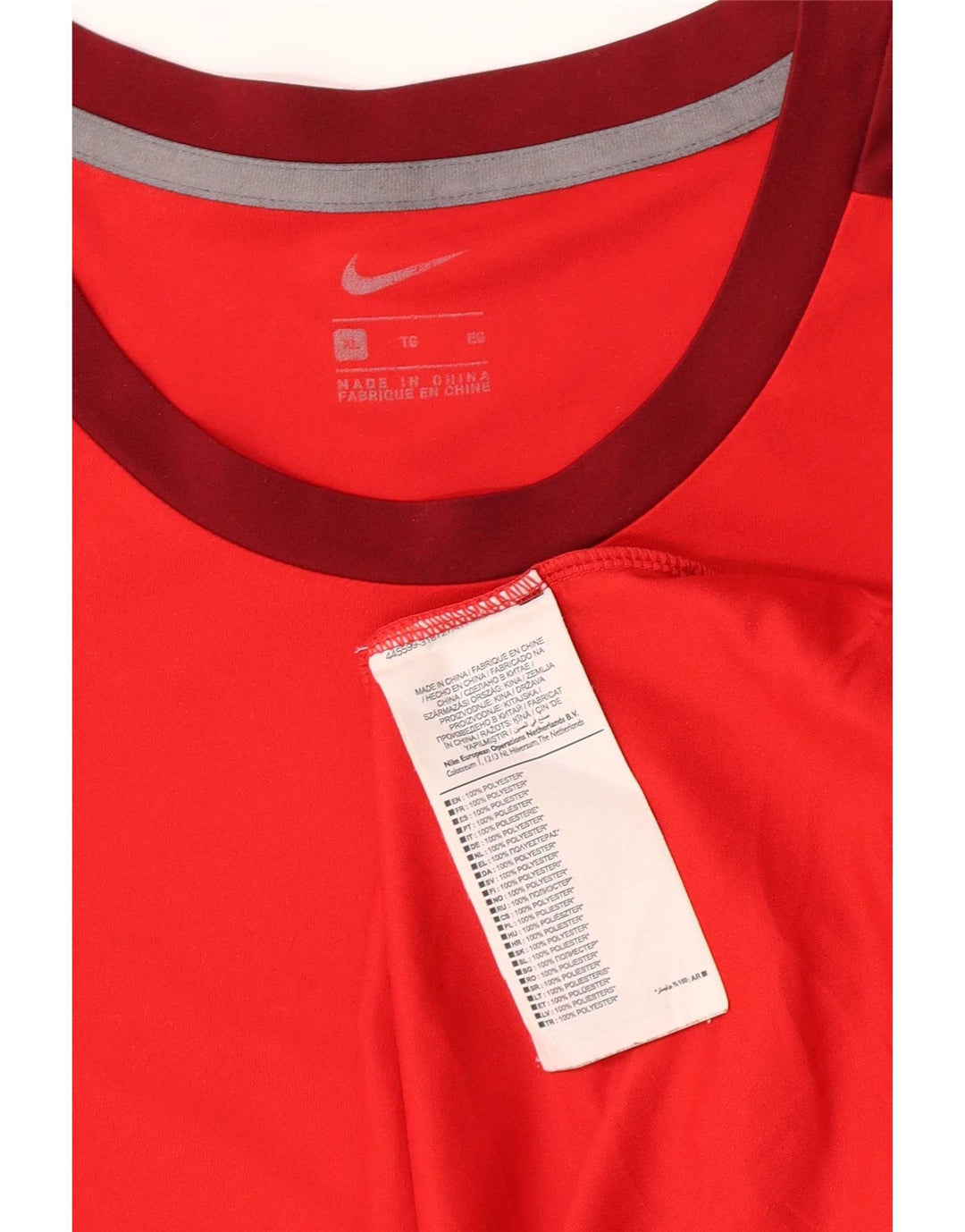 Мужская футболка Nike Top XL, красный полиэстер с цветными блоками