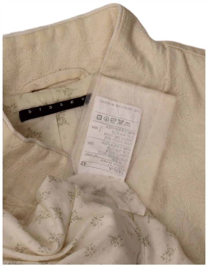 SISLEY Женское пальто IT 42 Medium Off White Хлопок