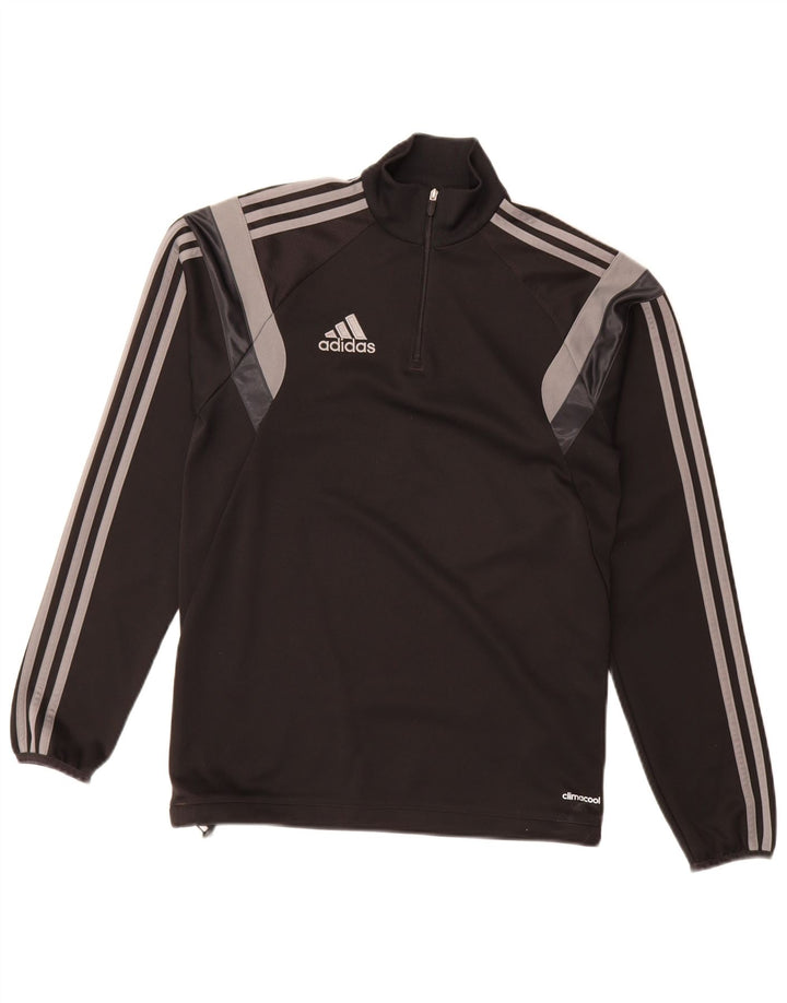 Adidas Climacool Пуловер с воротником на молнии Спортивный костюм Top XS Черный Цветной блок