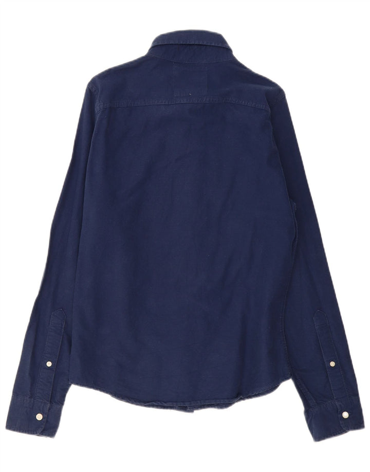 Мужская рубашка HOLLISTER, маленькая, темно-синяя, хлопок