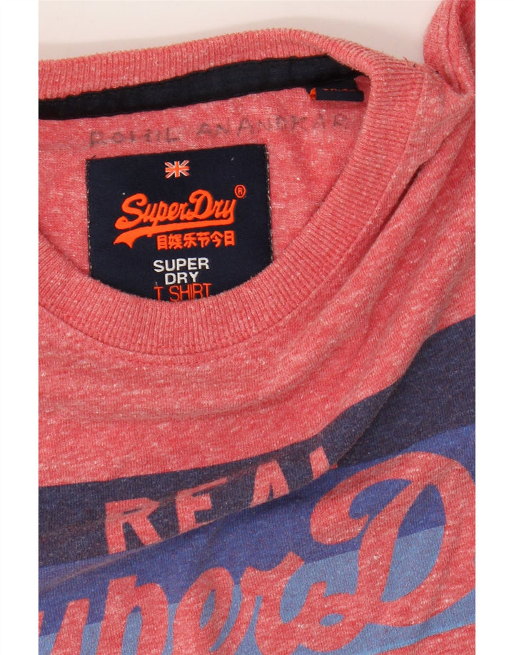 Мужская футболка с рисунком Superdry, маленький розовый полиэстер с крапинками