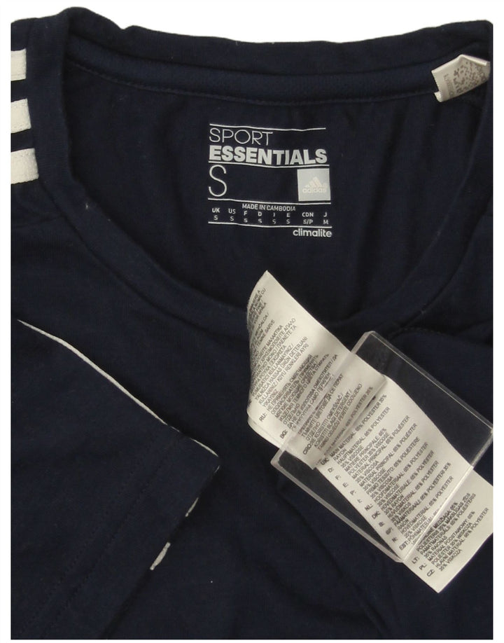 Adidas Мужская футболка Climalite Top Small Темно-синий полиэстер