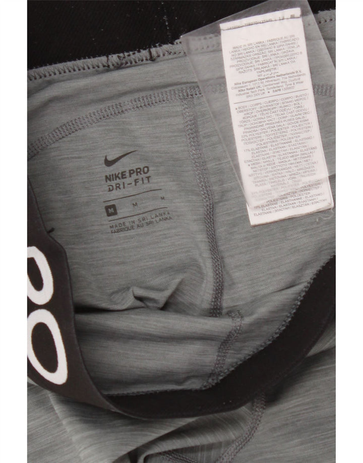 Женские леггинсы с рисунком NIKE Dri Fit UK 12, средний серый полиэстер
